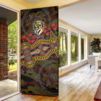 Richmond Tigers ANZAC Day Door Cover Indigenous Dot Art with Poppy Flower Tribute