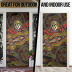 Richmond Tigers ANZAC Day Door Cover Indigenous Dot Art with Poppy Flower Tribute