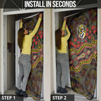 Richmond Tigers ANZAC Day Door Cover Indigenous Dot Art with Poppy Flower Tribute