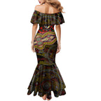 Richmond Tigers ANZAC Day Family Matching Mermaid Dress and Hawaiian Shirt Indigenous Dot Art with Poppy Flower Tribute