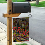 Richmond Tigers ANZAC Day Garden Flag Indigenous Dot Art with Poppy Flower Tribute