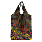Richmond Tigers ANZAC Day Grocery Bag Indigenous Dot Art with Poppy Flower Tribute