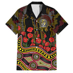 Richmond Tigers ANZAC Day Hawaiian Shirt Indigenous Dot Art with Poppy Flower Tribute