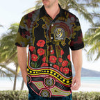 Richmond Tigers ANZAC Day Hawaiian Shirt Indigenous Dot Art with Poppy Flower Tribute