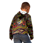 Richmond Tigers ANZAC Day Kid Hoodie Indigenous Dot Art with Poppy Flower Tribute