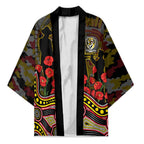 Richmond Tigers ANZAC Day Kimono Indigenous Dot Art with Poppy Flower Tribute
