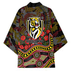 Richmond Tigers ANZAC Day Kimono Indigenous Dot Art with Poppy Flower Tribute