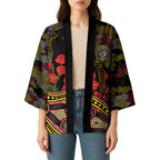 Richmond Tigers ANZAC Day Kimono Indigenous Dot Art with Poppy Flower Tribute