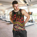 Richmond Tigers ANZAC Day Men Tank Top Indigenous Dot Art with Poppy Flower Tribute