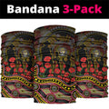 Richmond Tigers ANZAC Day Neck Gaiter Indigenous Dot Art with Poppy Flower Tribute