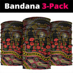 Richmond Tigers ANZAC Day Neck Gaiter Indigenous Dot Art with Poppy Flower Tribute
