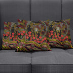 Richmond Tigers ANZAC Day Pillow Cover Indigenous Dot Art with Poppy Flower Tribute