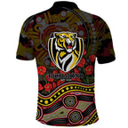 Richmond Tigers ANZAC Day Polo Shirt Indigenous Dot Art with Poppy Flower Tribute