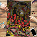 Richmond Tigers ANZAC Day Puzzle Indigenous Dot Art with Poppy Flower Tribute