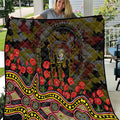 Richmond Tigers ANZAC Day Quilt Indigenous Dot Art with Poppy Flower Tribute