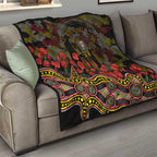 Richmond Tigers ANZAC Day Quilt Indigenous Dot Art with Poppy Flower Tribute