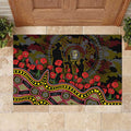 Richmond Tigers ANZAC Day Rubber Doormat Indigenous Dot Art with Poppy Flower Tribute