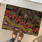 Richmond Tigers ANZAC Day Rubber Doormat Indigenous Dot Art with Poppy Flower Tribute