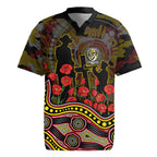 Richmond Tigers ANZAC Day Rugby Jersey Indigenous Dot Art with Poppy Flower Tribute