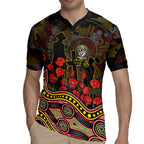 Richmond Tigers ANZAC Day Rugby Jersey Indigenous Dot Art with Poppy Flower Tribute
