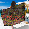 Richmond Tigers ANZAC Day Sarong Indigenous Dot Art with Poppy Flower Tribute