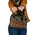 Richmond Tigers ANZAC Day Shoulder Handbag Indigenous Dot Art with Poppy Flower Tribute