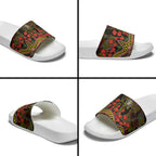 Richmond Tigers ANZAC Day Slide Sandals Indigenous Dot Art with Poppy Flower Tribute