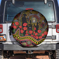 Richmond Tigers ANZAC Day Spare Tire Cover Indigenous Dot Art with Poppy Flower Tribute