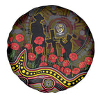 Richmond Tigers ANZAC Day Spare Tire Cover Indigenous Dot Art with Poppy Flower Tribute