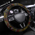 Richmond Tigers ANZAC Day Steering Wheel Cover Indigenous Dot Art with Poppy Flower Tribute