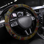 Richmond Tigers ANZAC Day Steering Wheel Cover Indigenous Dot Art with Poppy Flower Tribute