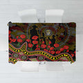 Richmond Tigers ANZAC Day Tablecloth Indigenous Dot Art with Poppy Flower Tribute