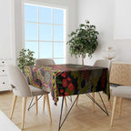 Richmond Tigers ANZAC Day Tablecloth Indigenous Dot Art with Poppy Flower Tribute