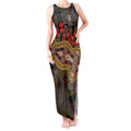 Richmond Tigers ANZAC Day Tank Maxi Dress Indigenous Dot Art with Poppy Flower Tribute