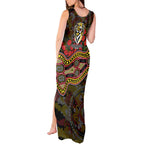 Richmond Tigers ANZAC Day Tank Maxi Dress Indigenous Dot Art with Poppy Flower Tribute