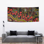 Richmond Tigers ANZAC Day Tapestry Indigenous Dot Art with Poppy Flower Tribute