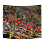 Richmond Tigers ANZAC Day Tapestry Indigenous Dot Art with Poppy Flower Tribute