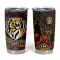 Richmond Tigers ANZAC Day Tumbler Cup Indigenous Dot Art with Poppy Flower Tribute