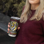 Richmond Tigers ANZAC Day Tumbler Cup Indigenous Dot Art with Poppy Flower Tribute