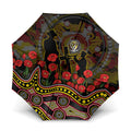 Richmond Tigers ANZAC Day Umbrella Indigenous Dot Art with Poppy Flower Tribute