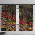 Richmond Tigers ANZAC Day Window Curtain Indigenous Dot Art with Poppy Flower Tribute