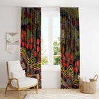 Richmond Tigers ANZAC Day Window Curtain Indigenous Dot Art with Poppy Flower Tribute