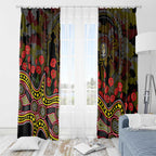Richmond Tigers ANZAC Day Window Curtain Indigenous Dot Art with Poppy Flower Tribute