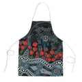 Port Adelaide Power ANZAC Day Apron Indigenous Dot Art with Poppy Flower Tribute