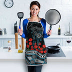 Port Adelaide Power ANZAC Day Apron Indigenous Dot Art with Poppy Flower Tribute