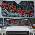Port Adelaide Power ANZAC Day Auto Sun Shade Indigenous Dot Art with Poppy Flower Tribute