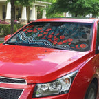 Port Adelaide Power ANZAC Day Auto Sun Shade Indigenous Dot Art with Poppy Flower Tribute