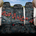 Port Adelaide Power ANZAC Day Back Car Seat Cover Indigenous Dot Art with Poppy Flower Tribute