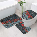 Port Adelaide Power ANZAC Day Bathroom Set Indigenous Dot Art with Poppy Flower Tribute