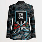 Port Adelaide Power ANZAC Day Blazer Indigenous Dot Art with Poppy Flower Tribute